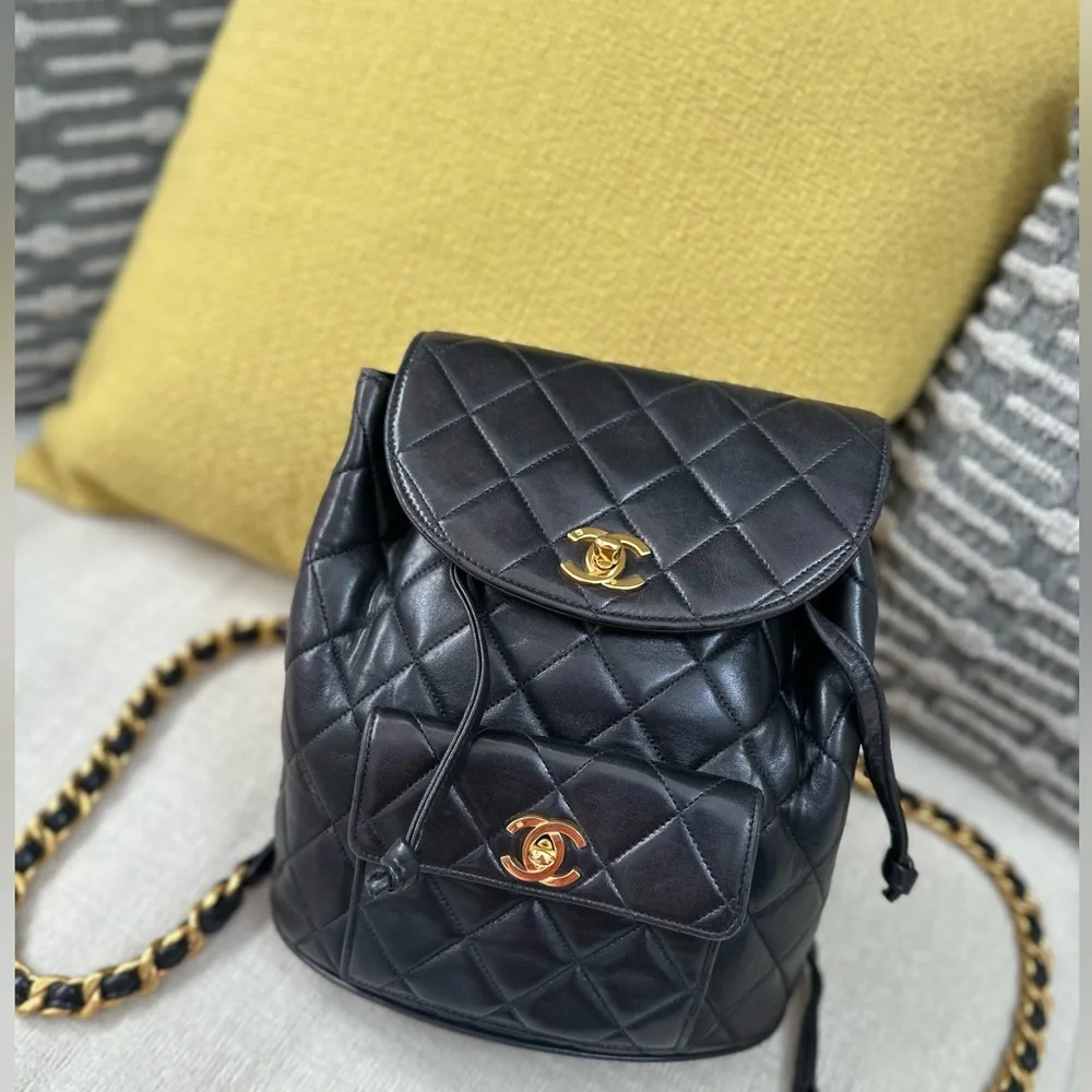 SOLD Chanel Duma Backpack Black Vintage - Picture 1 of 16